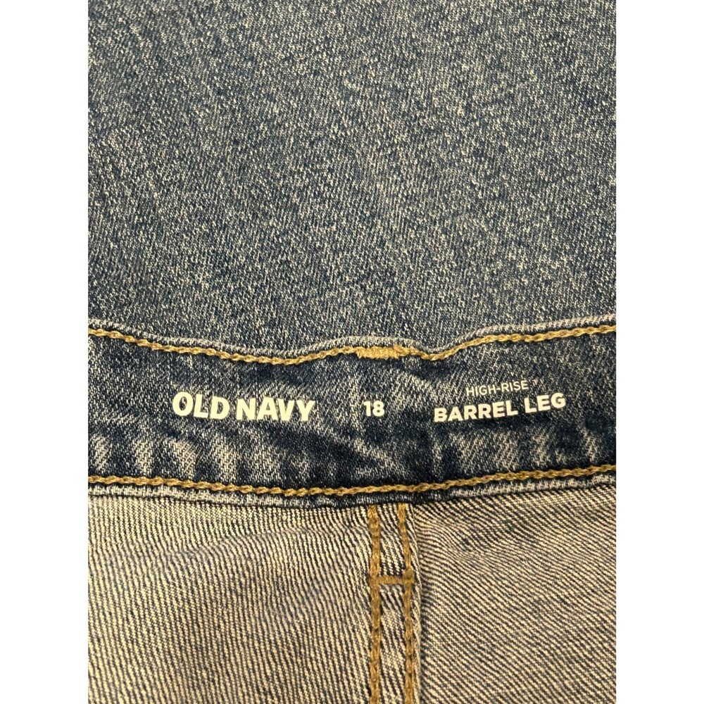 Old Navy Womens Jeans Sz 18 Blue High Rise Baggy Barrel Leg Seamed Denim 804400 - Picture 5 of 8